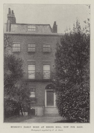 Ruskins vroegere huis in Herne Hill, nu te koop door English Photographer