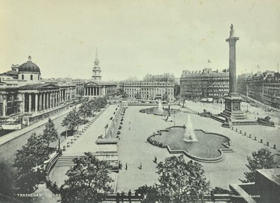 Saint Martin in the Fields National Gallery Nelsons Column, Trafalgar Square, Westminster: dakzicht oostwaarts, 1895 door English Photographer