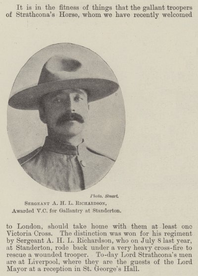 Sergeant A H L Richardson, onderscheiden met VC voor moed bij Standerton door English Photographer