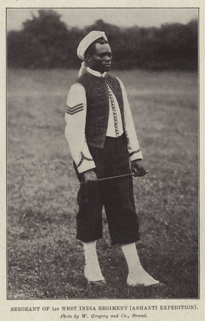 Sergeant van het 1e West-Indische Regiment, Ashanti-expeditie door English Photographer