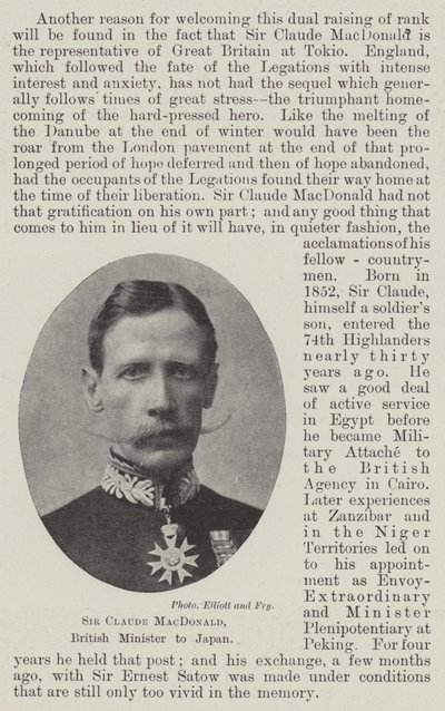 Sir Claude MacDonald, Britse minister in Japan door English Photographer