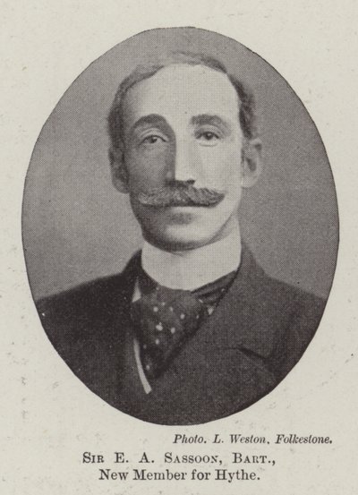 Sir E A Sassoon, baronet, nieuw lid voor Hythe door English Photographer