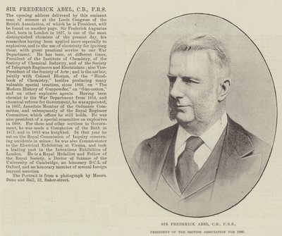 Sir Frederick Abel, CB, FRS, voorzitter van de British Association voor 1890 door English Photographer