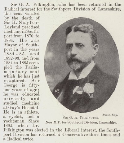 Sir G A Pilkington, Nieuwe MP voor Southport Divisie, Lancashire door English Photographer