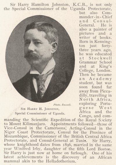 Sir Harry H Johnston, Speciale Commissaris van Oeganda door English Photographer