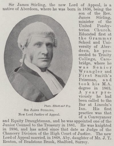 Sir James Stirling, nieuwe Lord Justice of Appeal door English Photographer