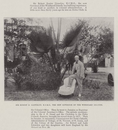 Sir Robert B Llewelyn, KCMG, de nieuwe gouverneur van de Windward-eilanden door English Photographer