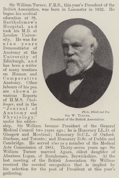 Sir W Turner, Voorzitter van de British Association door English Photographer