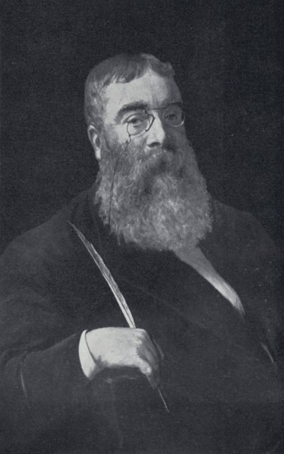 Sir Walter Besant (zw/w foto) door English Photographer