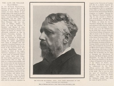 Sir William MacCormac, baronet, vijf keer president van het Royal College of Surgeons door English Photographer