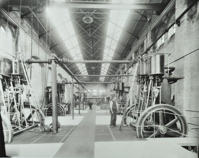 Southern Outfall Riool, Crossness: interieur van het machinehuis, 1894 door English Photographer