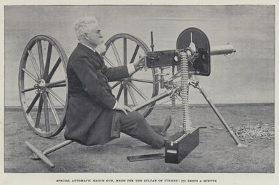 Speciale automatische Maxim-geweer, gemaakt voor de Sultan van Turkije, 770 schoten per minuut door English Photographer