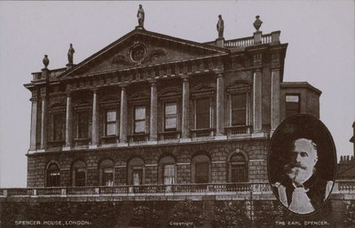 Spencer House, Londen met (inzet) De Graaf Spencer door English Photographer