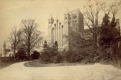 St Albans Abdij (zw/w foto) door English Photographer