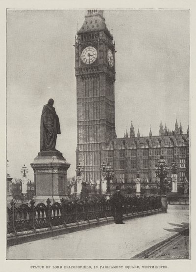 Standbeeld van Lord Beaconsfield, in Parliament Square, Westminster door English Photographer