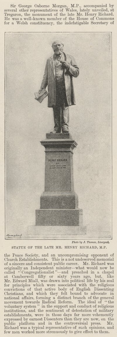 Standbeeld van wijlen de heer Henry Richard, MP door English Photographer