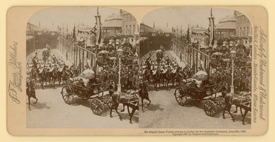 Stereografische afdruk van het diamanten jubileum van koningin Victoria door English Photographer