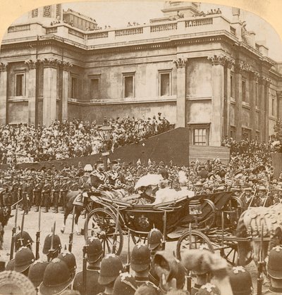 Stereografische afdruk van het diamanten jubileum van koningin Victoria door English Photographer
