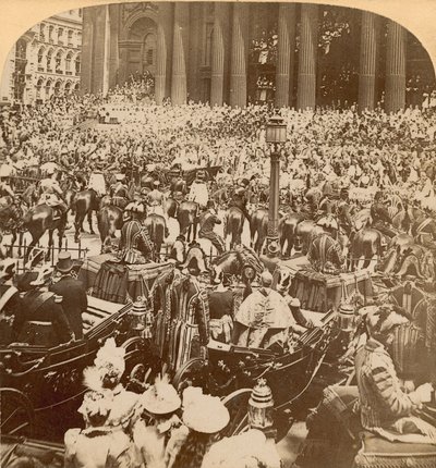 Stereografische afdruk van het diamanten jubileum van koningin Victoria door English Photographer