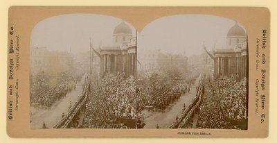 Stereografische afdruk van het diamanten jubileum van koningin Victoria door English Photographer