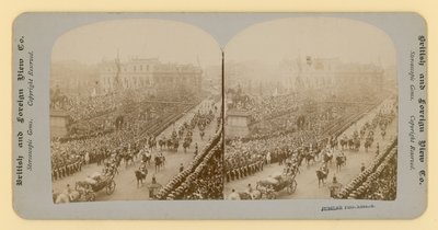 Stereografische afdruk van het diamanten jubileum van koningin Victoria door English Photographer