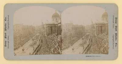 Stereoscopische afdruk van het diamanten jubileum van koningin Victoria, 28 juni 1897 door English Photographer