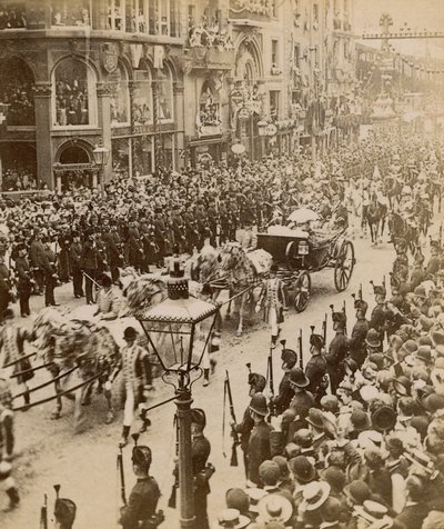 Stereoscopische afdruk van het diamanten jubileum van koningin Victoria, 28 juni 1897 door English Photographer