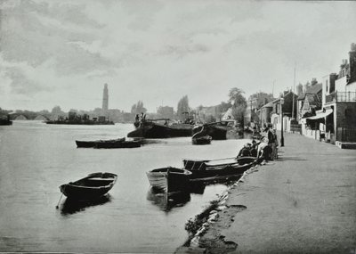 Strand-on-the-Green, Hounslow: algemeen uitzicht, 1895 door English Photographer