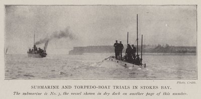 Onderzeeër- en torpedobootproeven in Stokes Bay door English Photographer
