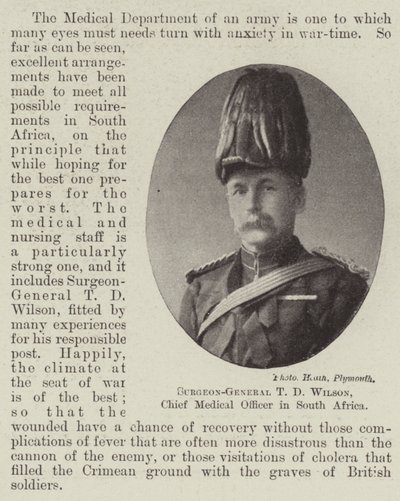 Chirurg-generaal T D Wilson, hoofd medisch officier in Zuid-Afrika door English Photographer