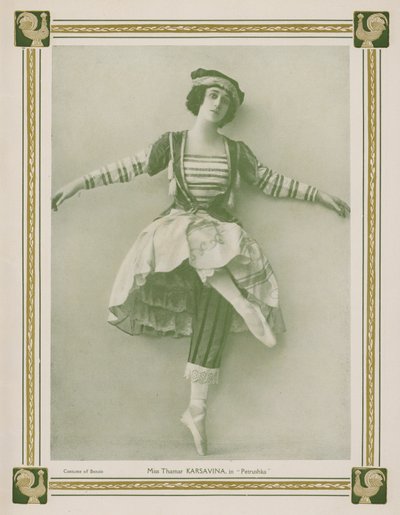 Tamara Karsavina, Russische prima ballerina, in een Ballets Russes productie van Igor Stravinsky