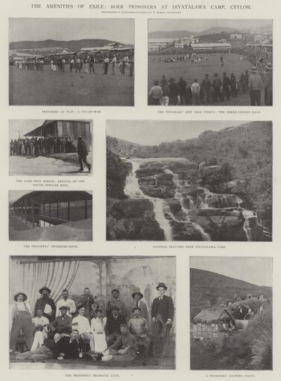 De Voorzieningen van Ballingschap, Boerengevangenen in Diyatalawa Kamp, Ceylon door English Photographer