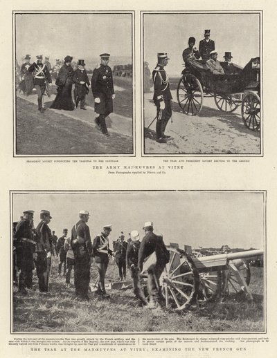 De Legermanoeuvres bij Vitry, de Tsaar bij de Manoeuvres, Onderzoek van het Nieuwe Franse Kanon door English Photographer