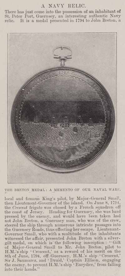 De Breton Medaille, een Aandenken aan Onze Zeeslagen door English Photographer