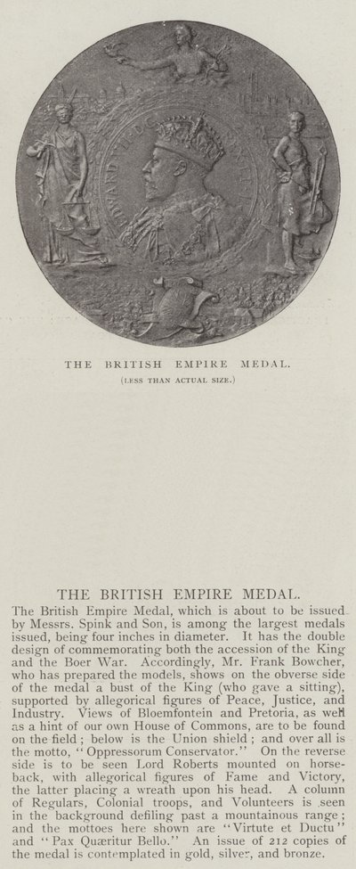 De Britse Imperiale Medaille door English Photographer