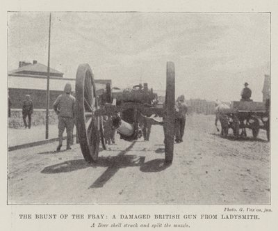 De last van de strijd, een beschadigd Brits kanon uit Ladysmith door English Photographer