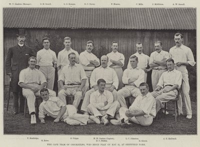 Het Kaapse Cricketteam, dat op 21 mei begint te spelen, in Sheffield Park door English Photographer
