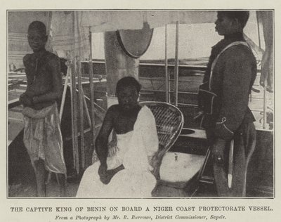 De gevangen koning van Benin aan boord van een Niger Coast Protectorate schip door English Photographer