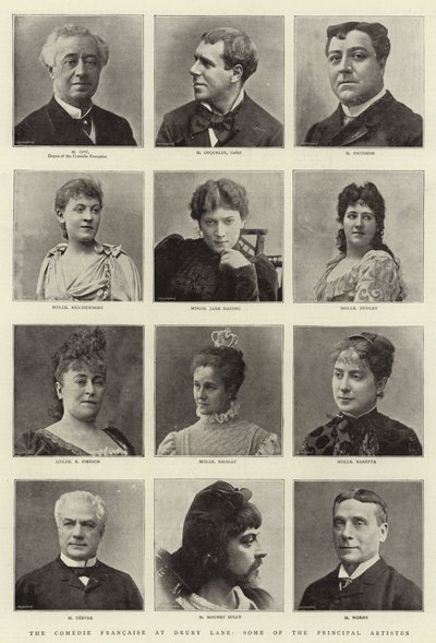 De Comédie Française in Drury Lane, enkele van de Hoofdartiesten door English Photographer