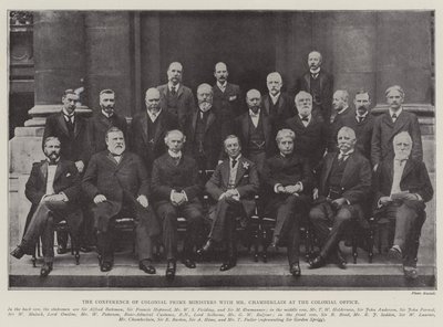 De Conferentie van Koloniale Eerste Ministers met Mr Chamberlain in het Koloniaal Kantoor door English Photographer