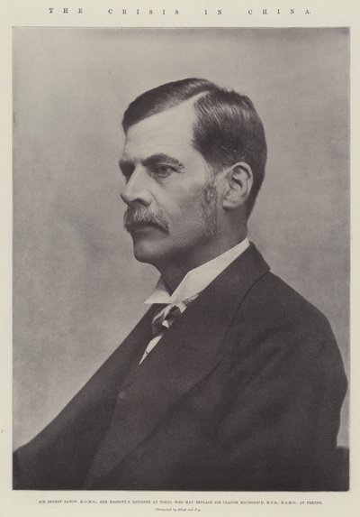 De crisis in China, Sir Ernest Satow, KCMG, Hare Majesteits minister in Tokio, die Sir Claude MacDonald, KCB, KCMG, in Peking kan vervangen door English Photographer
