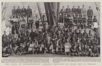 De crisis in Constantinopel, Armeense vluchtelingen aan boord van de SS Douro door English Photographer