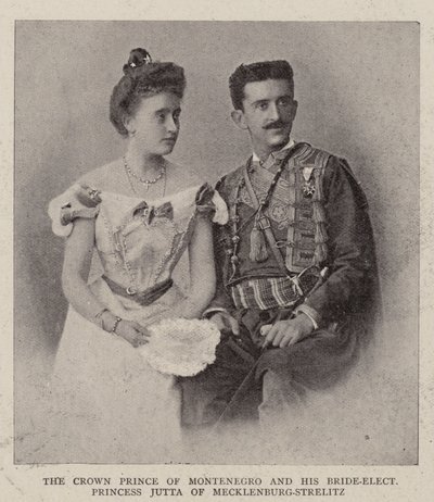 De kroonprins van Montenegro en zijn bruid prinses Jutta van Mecklenburg-Strelitz door English Photographer