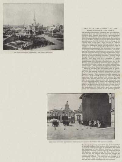 De tsaar en tsarina op de Nijni-Novgorod tentoonstelling door English Photographer