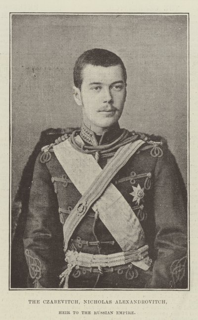 De tsarevitsj, Nicholas Alexandrovitch, erfgenaam van het Russische rijk door English Photographer