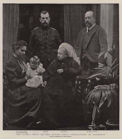 Het bezoek van de tsaar aan de koningin, vier generaties in Balmoral door English Photographer
