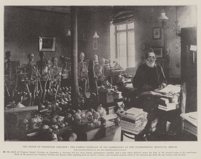 De dood van professor Virchow, de beroemde wetenschapper in zijn laboratorium in het Pathologisch Instituut, Berlijn door English Photographer