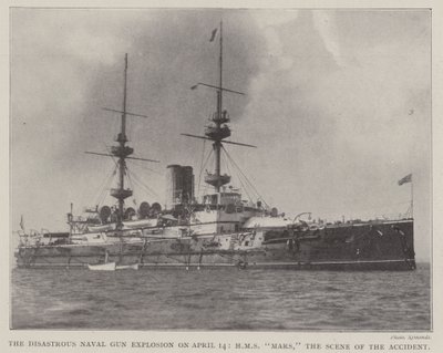 De Rampzalige Ontploffing van het Marinekanon op 14 april, HMS Mars, de Plaats van het Ongeluk door English Photographer