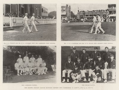 De Gelijkgespeelde Cricketwedstrijd tussen Oxford en Cambridge op Lord