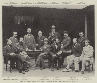 Het Dreyfus-proces, enkele perscorrespondenten en kunstenaars in Rennes door English Photographer